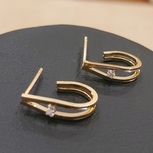 Stampd Jewelry - 14K Gold Diamond Accent Earrings